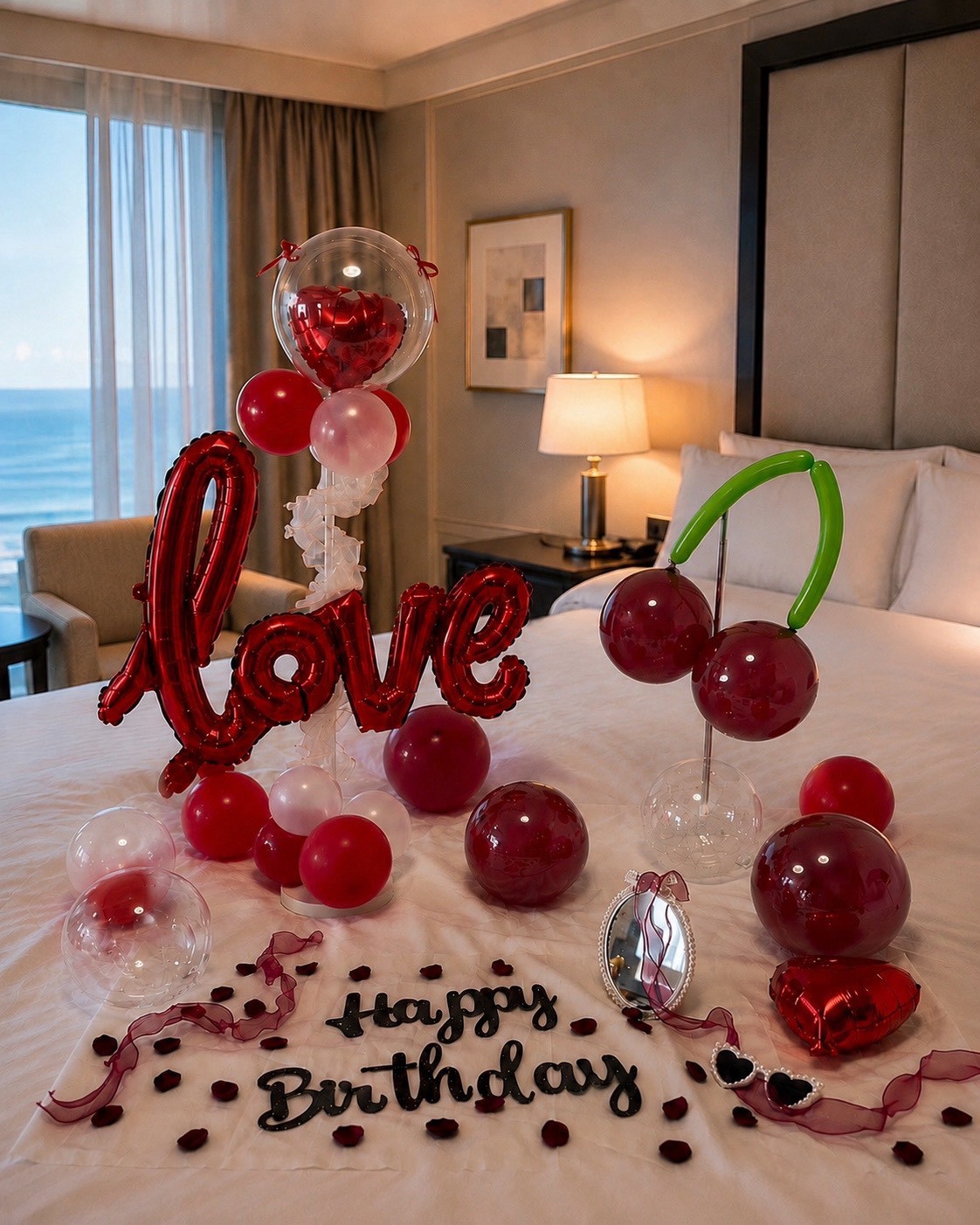 Sweet Cherriesのホテル客室バルーン装飾